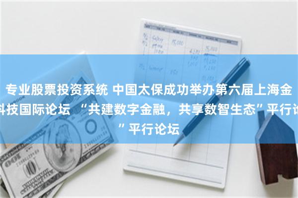 专业股票投资系统 中国太保成功举办第六届上海金融科技国际论坛  “共建数字金融，共享数智生态”平行论坛