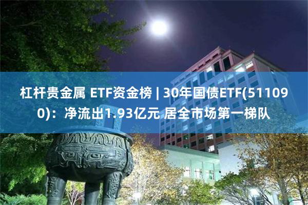 杠杆贵金属 ETF资金榜 | 30年国债ETF(511090)：净流出1.93亿元 居全市场第一梯队